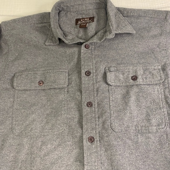 Men’s Moose Creek Long Sleeve Gray Button Up Heavy Shirt Size Large Outdoor - Picture 4 of 16